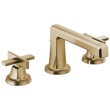 Brizo Levoir Widespread Lavatory Faucet with Low Spout - Less Handles 1.2 GPM - Complete Kit - Brilliance® Luxe Gold®