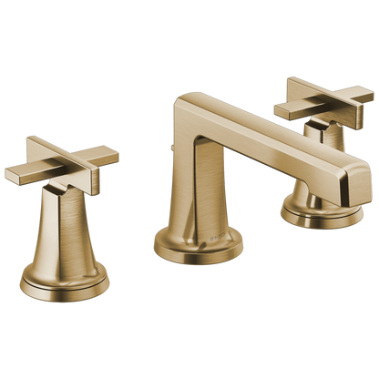 Brizo Levoir Widespread Lavatory Faucet with Low Spout - Less Handles 1.2 GPM - Complete Kit - Brilliance® Luxe Gold®