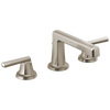 Brizo Levoir Widespread Lavatory Faucet with Low Spout - Less Handles 1.2 GPM - Complete Kit - Brilliance® Luxe Nickel®