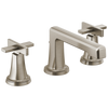 Brizo Levoir Widespread Lavatory Faucet with Low Spout - Less Handles 1.2 GPM - Complete Kit - Brilliance® Luxe Nickel®
