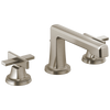 Brizo Levoir Widespread Lavatory Faucet with Low Spout - Less Handles 1.5 GPM - Complete Kit - Luxe Nickel