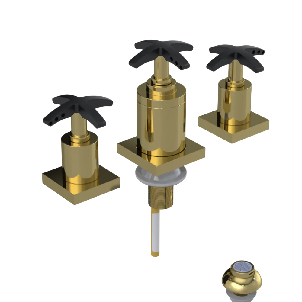 Rubinet Bidet Fitting with Spray, Diverter, and Vacuum Breaker (less drain) Natural Brass