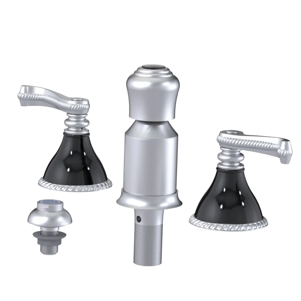 Rubinet Bidet Fitting with Spray, Diverter, and Vacum Breaker (Less Drain) Satin Chrome