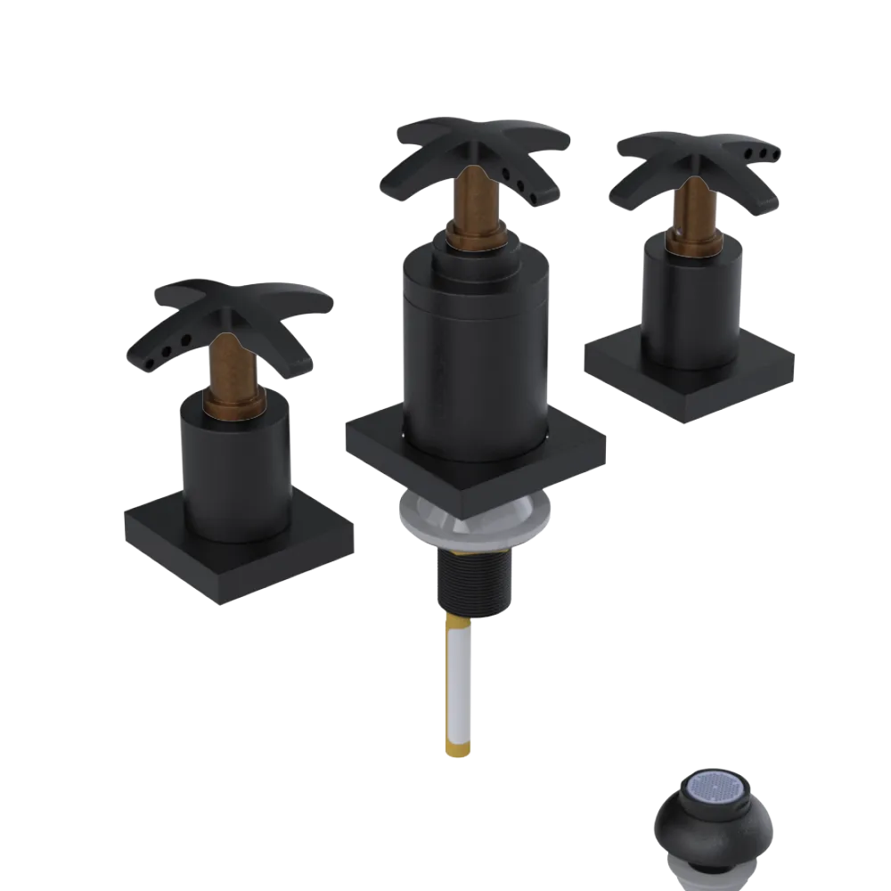 Rubinet Bidet Fitting with Spray, Diverter, and Vacuum Breaker (less drain) Matt Black