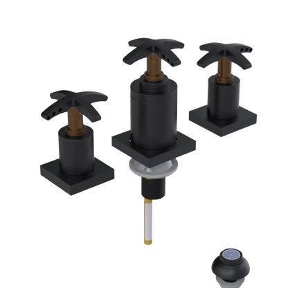 Rubinet Bidet Fitting with Spray, Diverter, and Vacuum Breaker (less drain) Matt Black