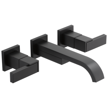 Brizo Siderna Two-Handle Wall Mount Lavatory Faucet - Less Handles 1.2 GPM - Complete Kit - Matte Black
