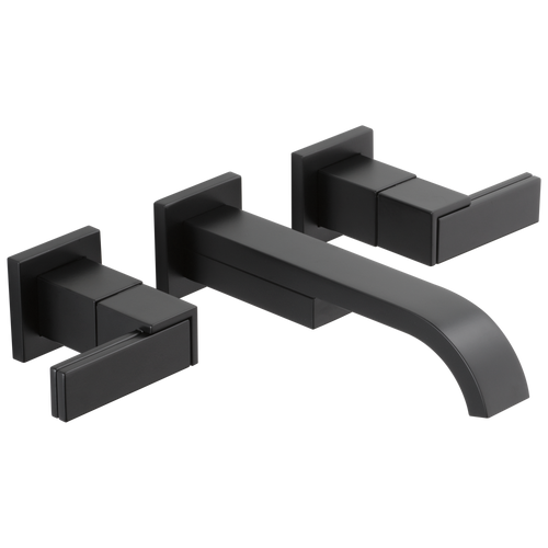 Brizo Siderna Two-Handle Wall Mount Lavatory Faucet - Less Handles 1.2 GPM - Complete Kit - Matte Black