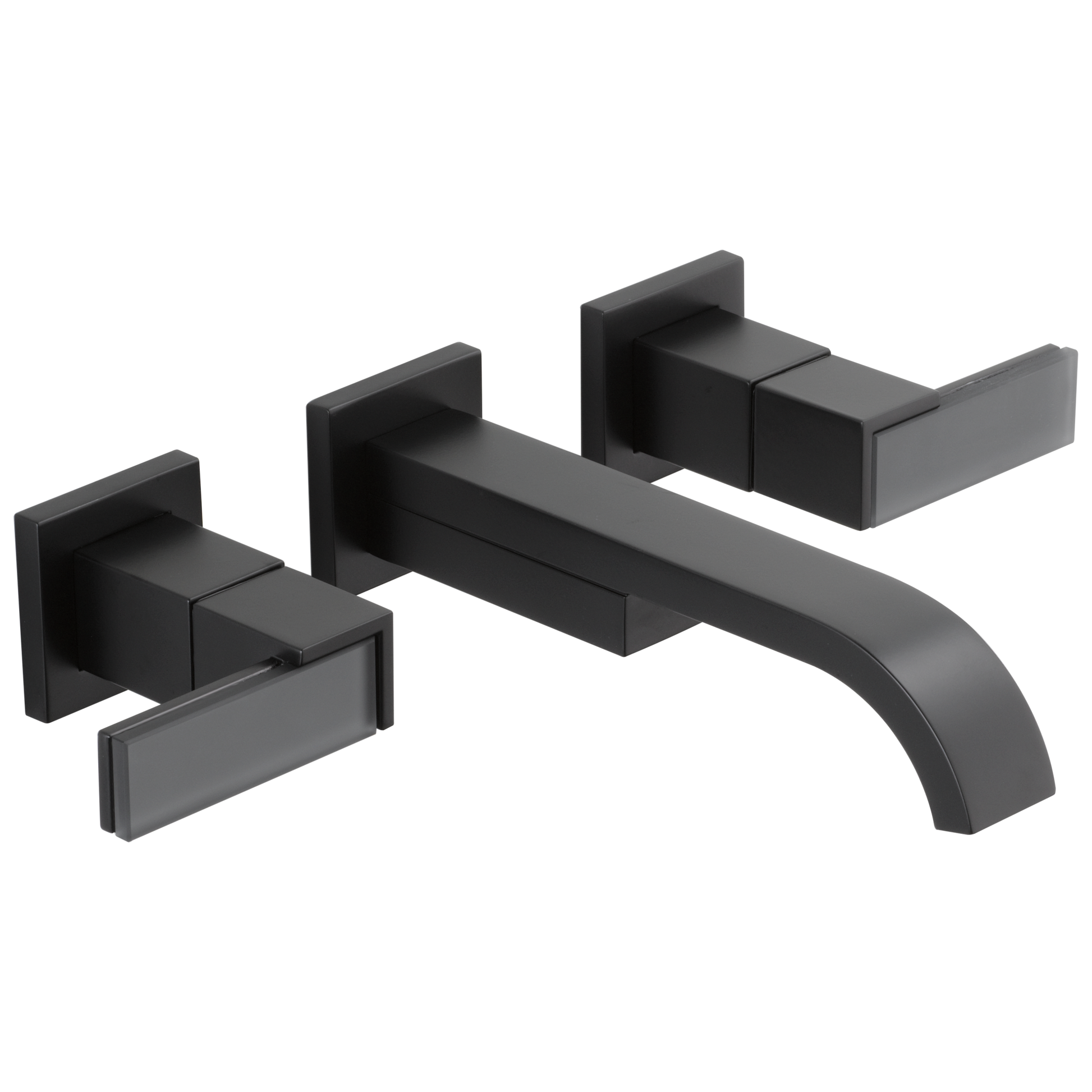 Brizo Siderna Two-Handle Wall Mount Lavatory Faucet - Less Handles 1.2 GPM - Complete Kit - Matte Black