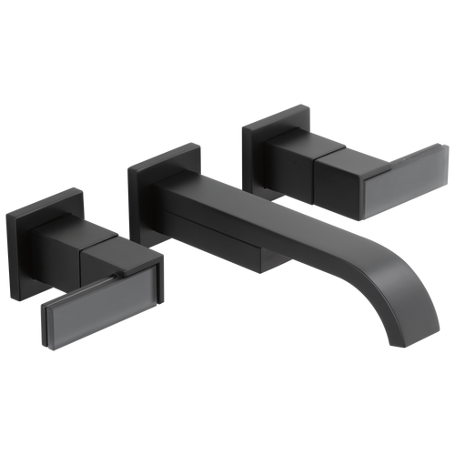 Brizo Siderna Two-Handle Wall Mount Lavatory Faucet - Less Handles 1.2 GPM - Complete Kit - Matte Black