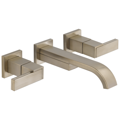 Brizo Siderna Two-Handle Wall Mount Lavatory Faucet - Less Handles 1.2 GPM - Complete Kit - Brilliance® Brushed Nickel