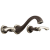 Brizo Charlotte Two-Handle Wall Mount Lavatory Faucet - Less Handles 1.5 GPM - Complete Kit - Cocoa Bronze / Brilliance® Polished Nickel