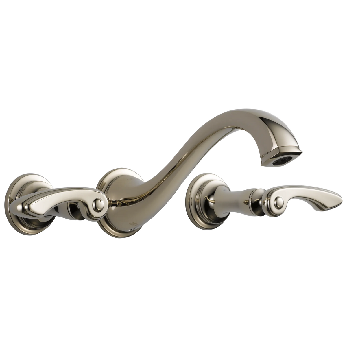 Brizo Charlotte Two-Handle Wall Mount Lavatory Faucet - Less Handles 1.5 GPM - Complete Kit - Brilliance® Polished Nickel