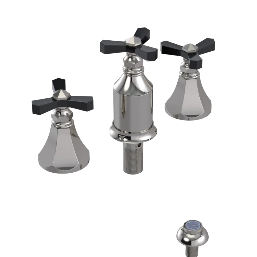 Rubinet Bidet Fitting with Spray, Diverter, and Vacum Breaker (Less Drain) Polished Nickel