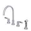 Rubinet Widespread Kitchen Set with Hand Spray Satin Chrome