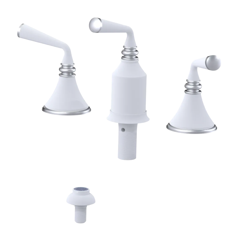 Rubinet Bidet Fitting with Spray, Diverter, and Vacum Breaker (Less Drain) Matt White
