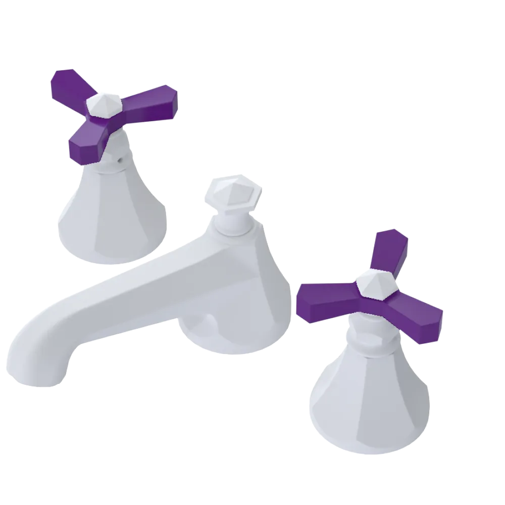 Rubinet Widespread Lav. Set. (less drain) Matt White