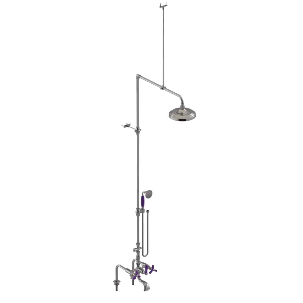 Rubinet Deck Mount Tub & Shower with Hand Held Shower Polished Nickel