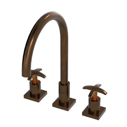 Rubinet Widespread Kitchen Set Tuscan Brass
