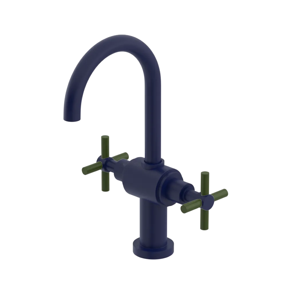 Rubinet Single Hole Dual Handle Lav. Set with LaSalle Spout (less drain) Midnight Blue