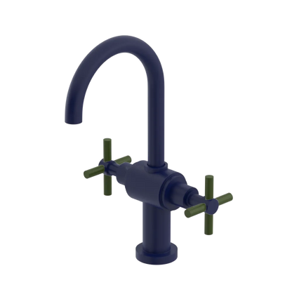 Rubinet Single Hole Dual Handle Lav. Set with LaSalle Spout (less drain) Midnight Blue