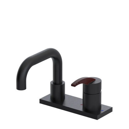 Rubinet 4" Centre Single Control Lav. Set. with Genesis spout (less drain) Matt Black