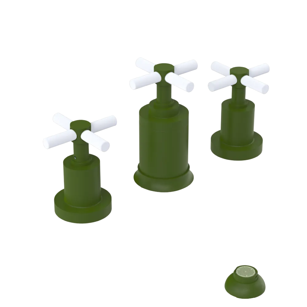 Rubinet Bidet Fitting with Spray, Diverter, and Vacuum Breaker (less drain) Green Envy