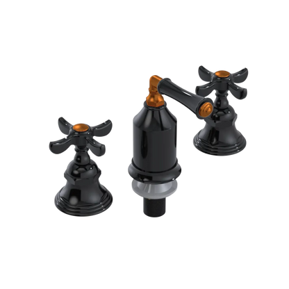 Rubinet Bidet Fitting with Spray, Diverter, and Vacum Breaker (Less Drain) Black