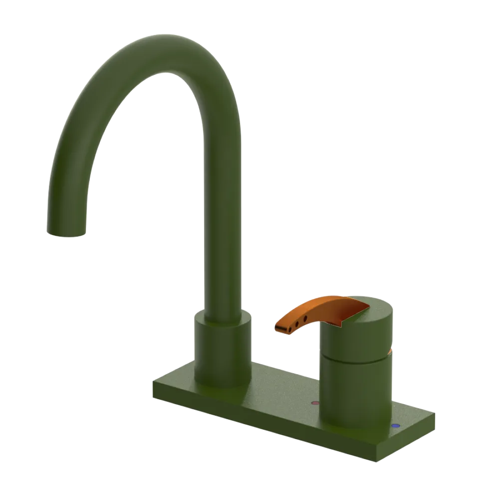 Rubinet 4" Centre Single Control Lav. Set. (less drain) Green Envy
