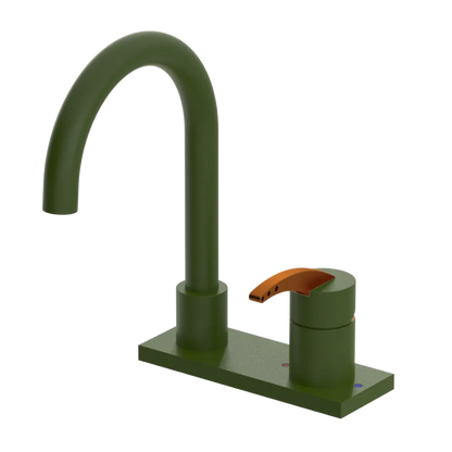 Rubinet 4" Centre Single Control Lav. Set. (less drain) Green Envy