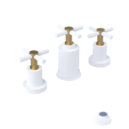 Rubinet Bidet Fitting with Spray, Diverter, and Vacuum Breaker (less drain) Matt White