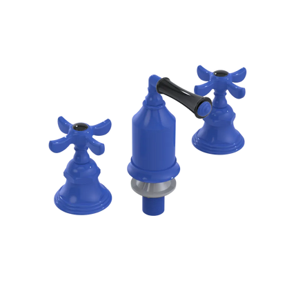 Rubinet Bidet Fitting with Spray, Diverter, and Vacum Breaker (Less Drain) Blu Jean