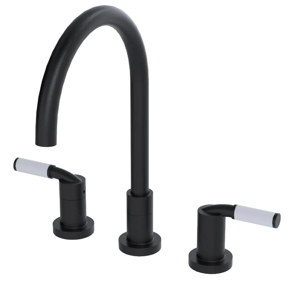 Rubinet Widespread Kitchen Set Matt Black