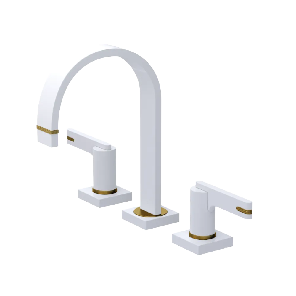 Rubinet Widespread Lav. Set. (less drain) White