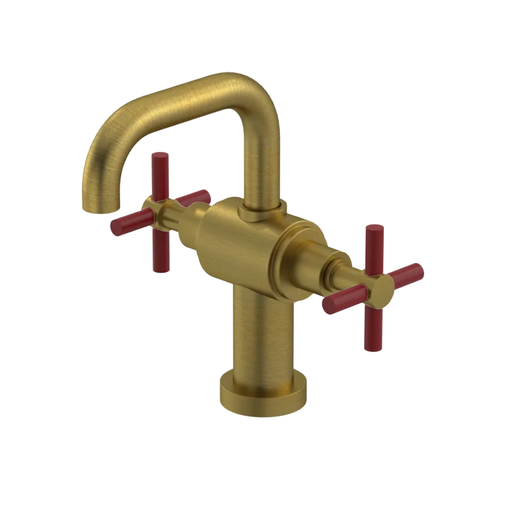 Rubinet Single Hole Dual Handle Lav. Set. (less drain) Antique Brass Matt