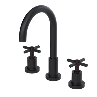 Rubinet Widespread Kitchen Set with LaSalle Spout Matt Black