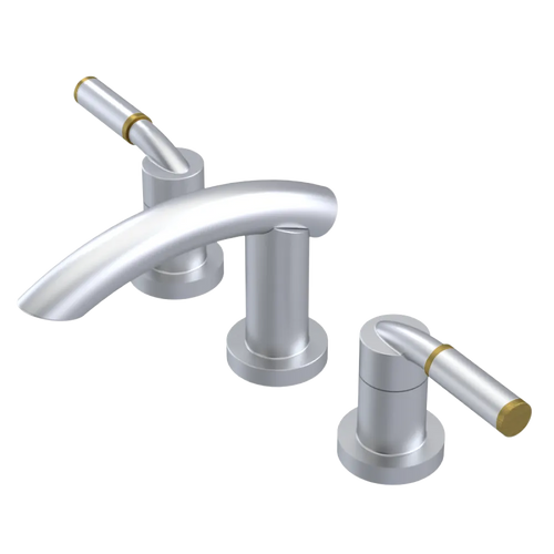 Rubinet Widespread Lav. Set. (less drain) Satin Chrome