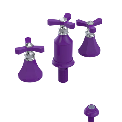 Rubinet Bidet Fitting with Spray, Diverter, and Vacum Breaker (Less Drain) Purple Haze