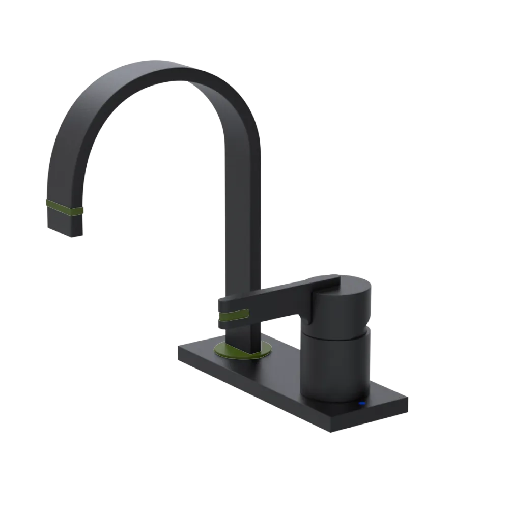 Rubinet 4" Centre Single Control Lav. Set (less drain) Matt Black