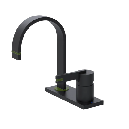 Rubinet 4" Centre Single Control Lav. Set (less drain) Matt Black
