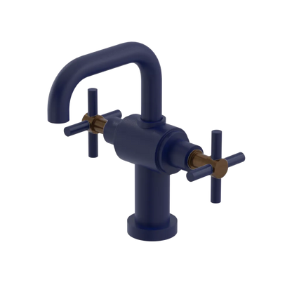 Rubinet Single Hole Dual Handle Lav. Set. (less drain) Midnight Blue
