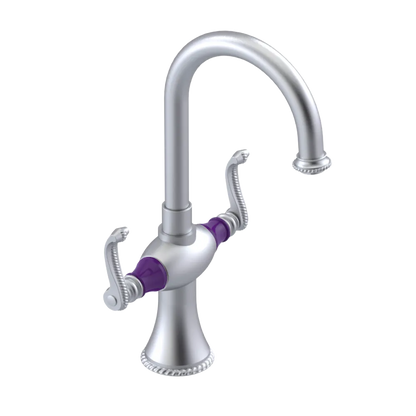 Rubinet Single Hole Dual Handle Lav. Set. (less drain) Satin Chrome