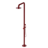 Rubinet Pressure Balance Outdoor Shower with Hand Held Shower & 10" Shower Head - 304 Stainless Steel Maroon