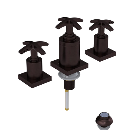 Rubinet Bidet Fitting with Spray, Diverter, and Vacuum Breaker (less drain) Tuscan Brass