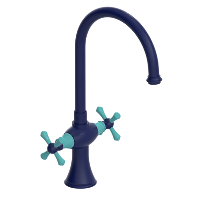 Rubinet Two Handle Single Hole Kitchen Set Midnight Blue