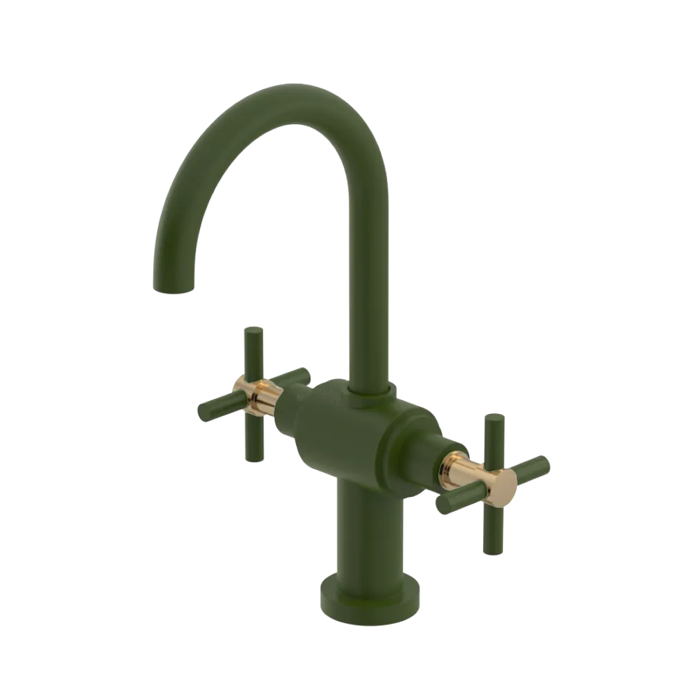 Rubinet Single Hole Dual Handle Lav. Set with LaSalle Spout (less drain) Green Envy