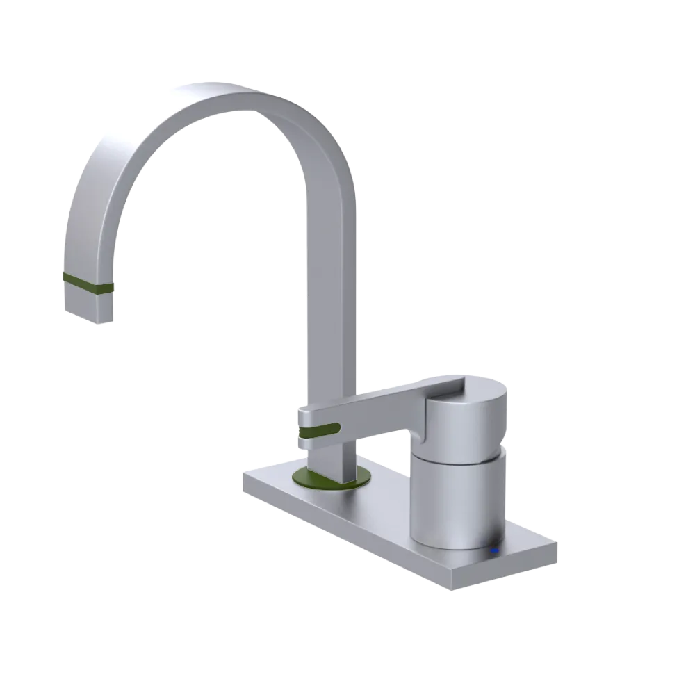 Rubinet 4" Centre Single Control Lav. Set (less drain) Satin Chrome