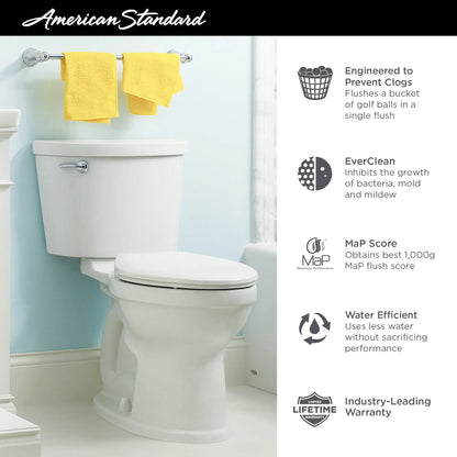 American Standard Champion PRO Two-Piece 1.6 gpf/6.0 Lpf Chair Height Elongated Toilet less Seat