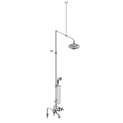 Rubinet Deck Mount Tub & Shower with Hand Held Shower Satin Nickel