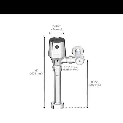 American Standard Ultima® Selectronic® Exposed Toilet Flush Valve, Diaphragm Type, Battery, 1.6 gpf/6.0 Lpf