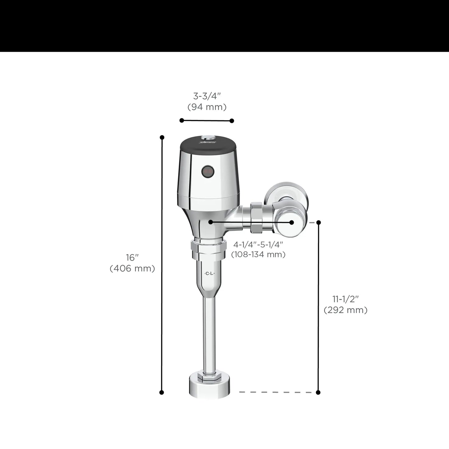 American Standard Ultima® Selectronic® Exposed Urinal Flush Valve, Diaphragm Type, Base Model, 0.125 gpf/0.5 Lpf